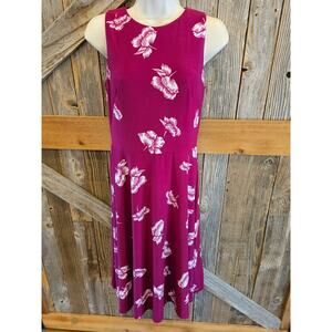 Lauren ralph lauren sleevless sun dress career casual EUC 4 preppy long floral